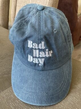 **SPORTSMAN Bad Hair Day **Embroidered Denim Baseball Cap - Blue